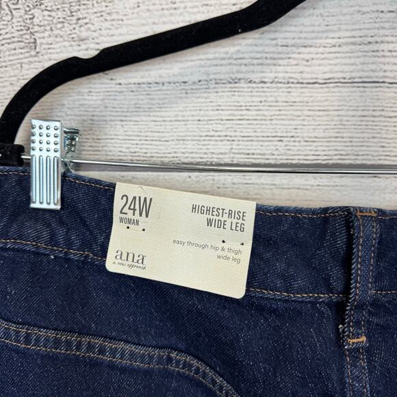 A New Approach Plus Size Highest Rise Wide Leg Cuffed Jeans Size 24W - Picture 7 of 8